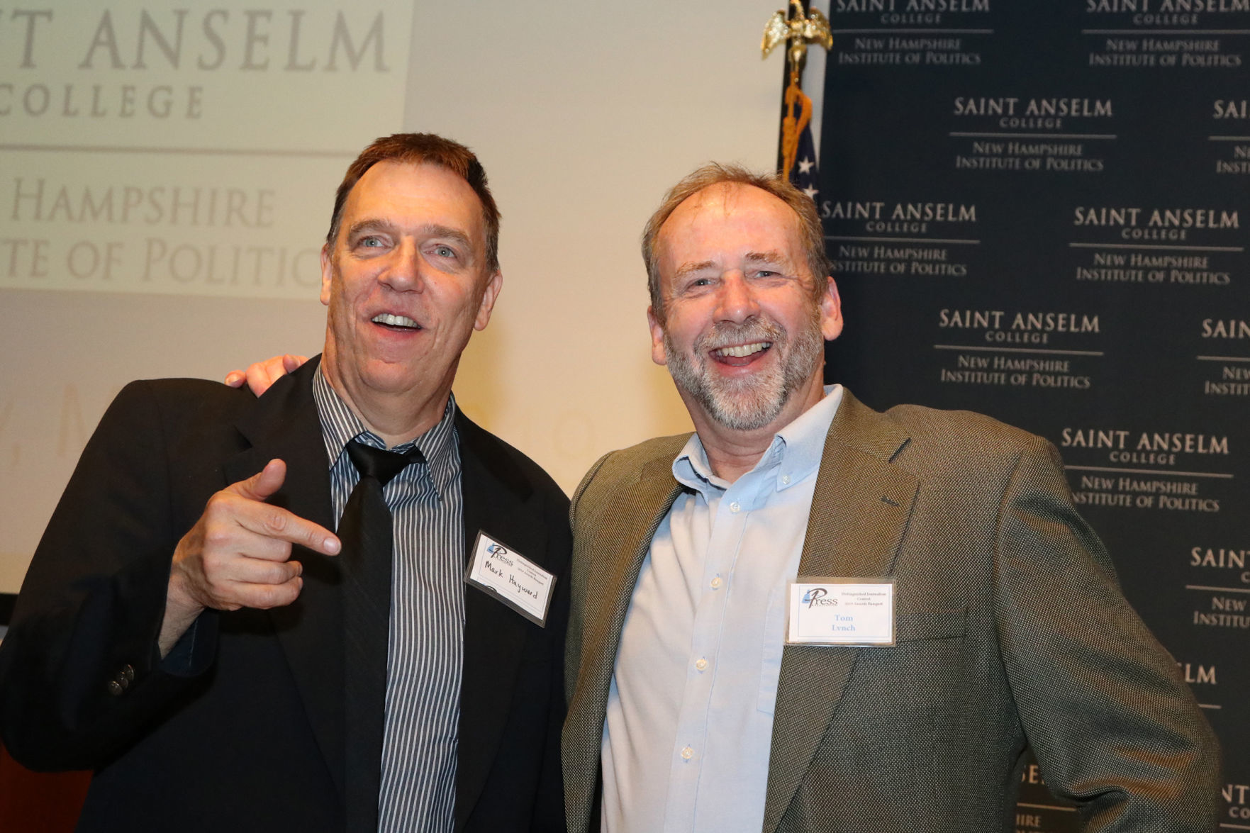 Union Leader columnist Mark Hayward and design editor Tom Lynch
